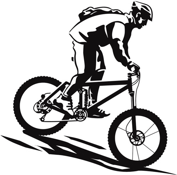 Downhill Mountain Bike Clip A - Mountain Bike Clipart