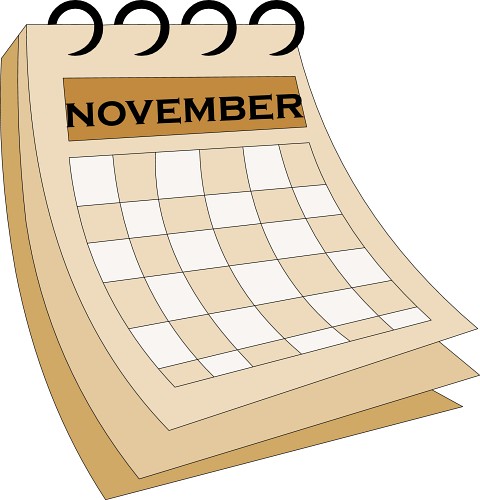 Download 07 November1 - November Calendar Clipart