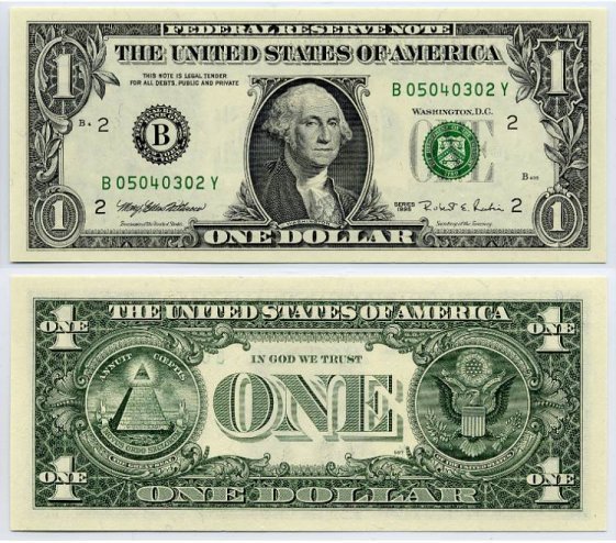 One Dollar Bill Stylized .