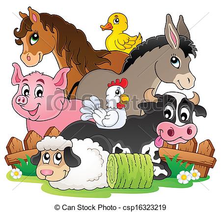 Farm animals cartoon. Farm an