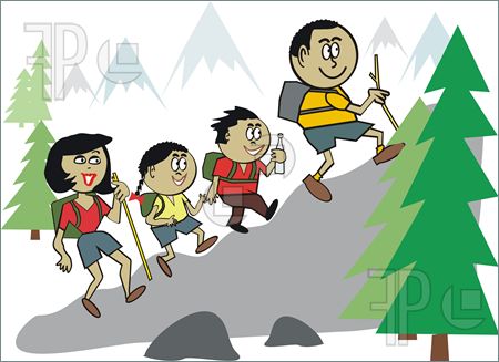 Family hiking clipart free im