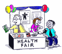 health fair. Pressure Screeni