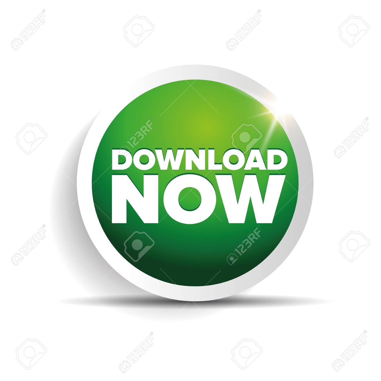 Download now button with shine Stock Vector - 37054993