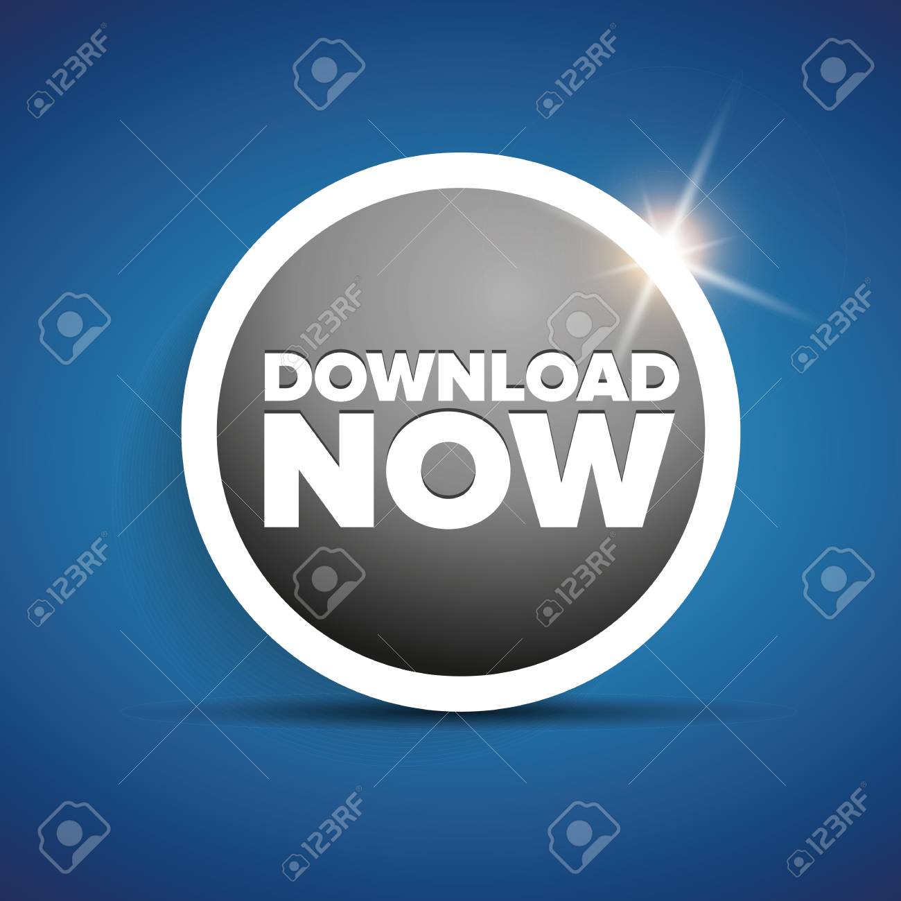 Download now button with shine Stock Vector - 37054996