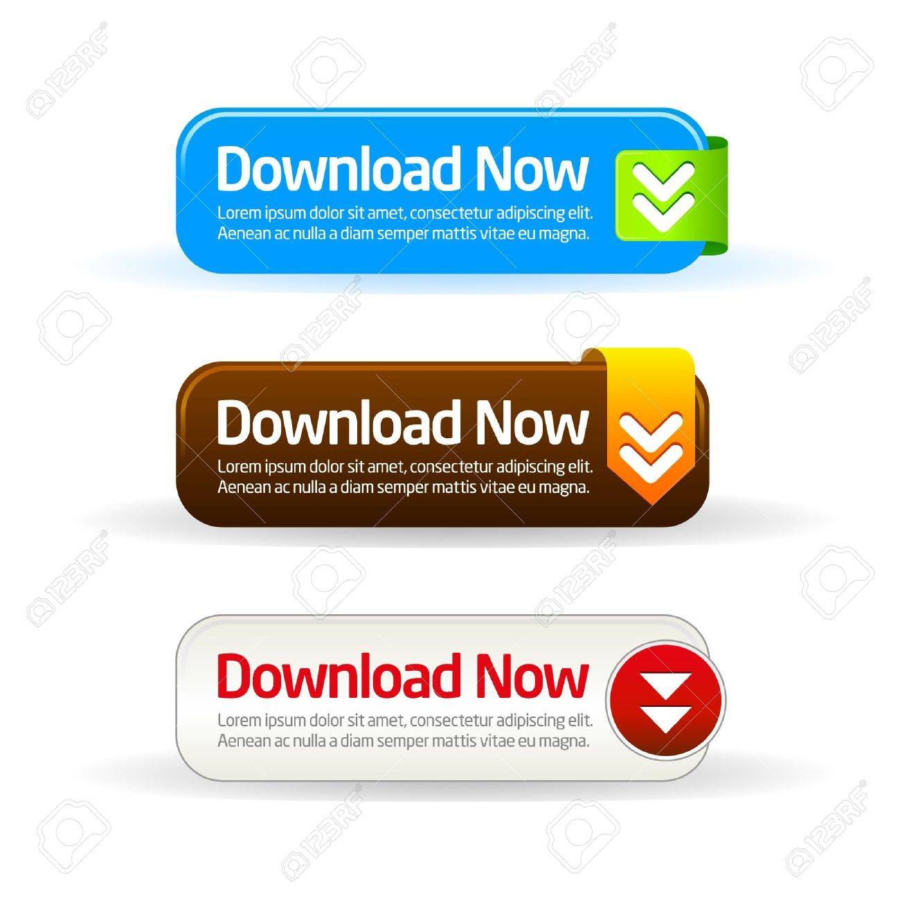 Simple modern Download Now Button Clipart now button collection Stock Vector - 9498673