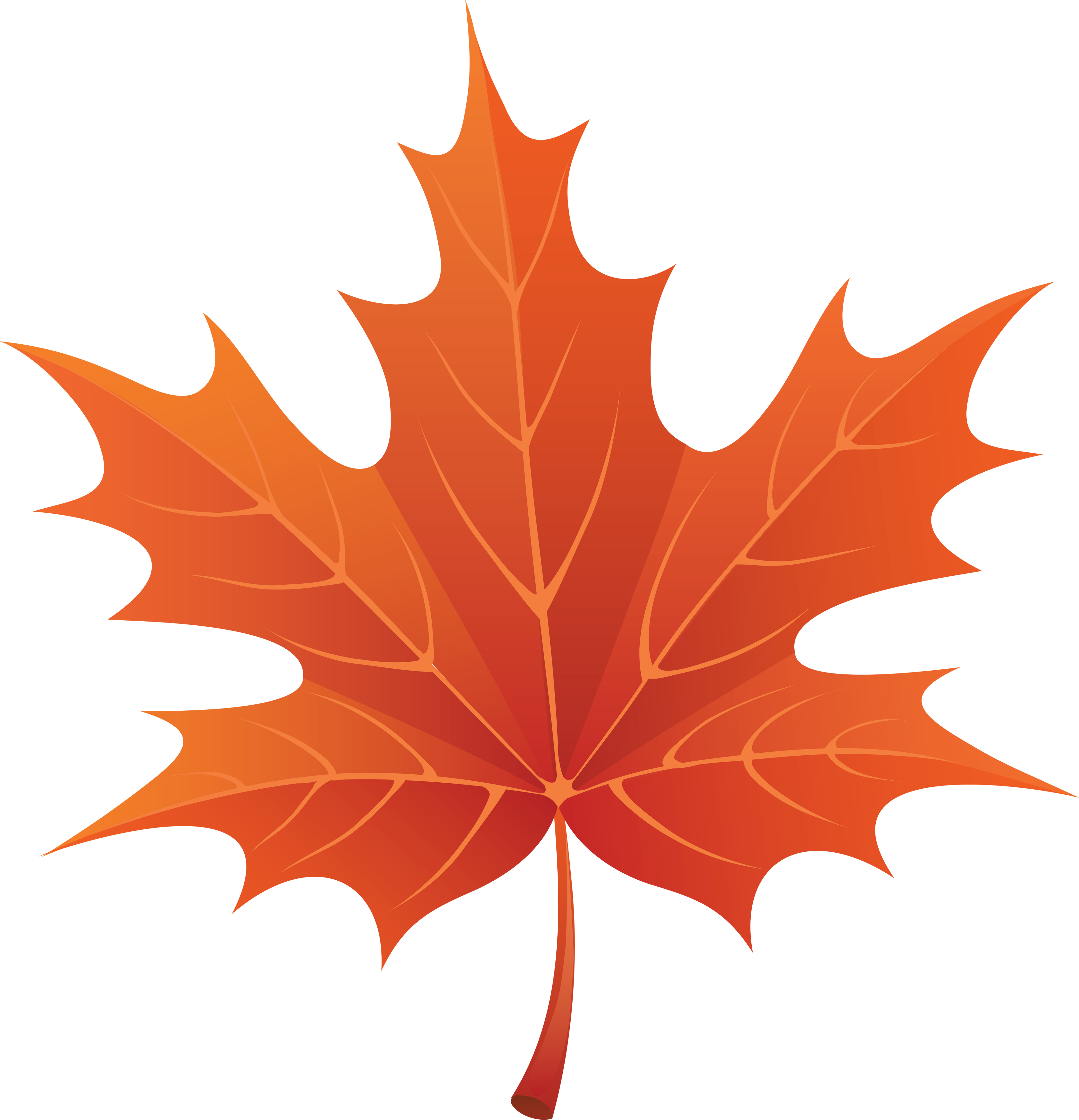 An orange maple leaf.