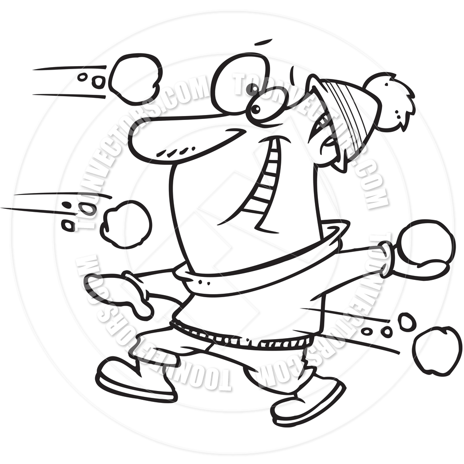 Download Snowball Fight Black And White Clipart