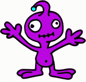 Download this cute little pur - Aliens Clipart