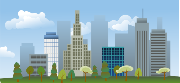 Download this image as: - City Skyline Clip Art
