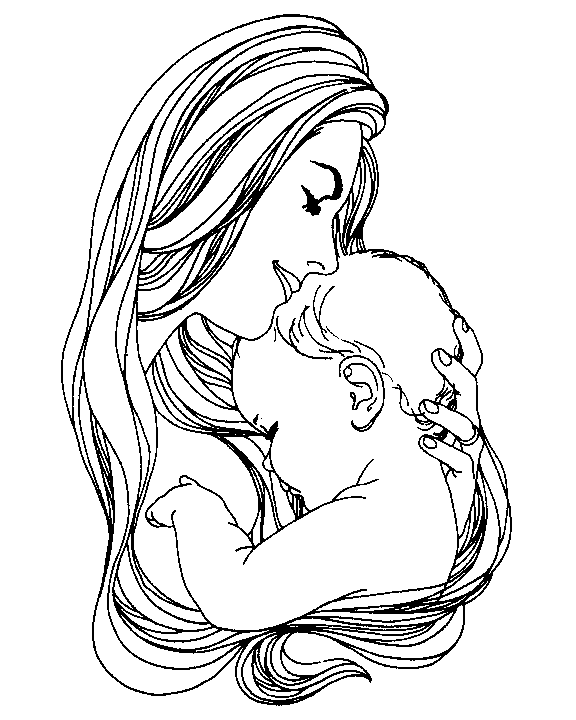 Download Vector About Mother  - Mother And Baby Clipart