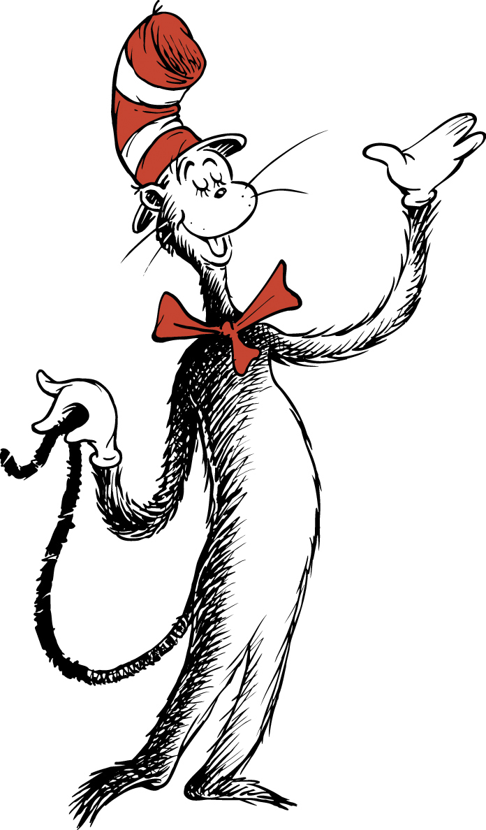 Dr seuss black and white clipart 3