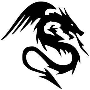 dragon clipart black and white