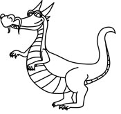 Dragon Clipart Size: 46 Kb - Free Black And White Clipart