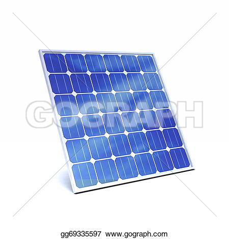 Drawing - 3d render of a solar panel. Clipart Drawing gg69335597