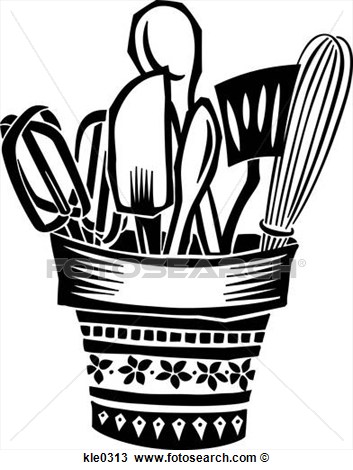 Drawing A Pot Full Of Cooking - Cooking Utensils Clipart