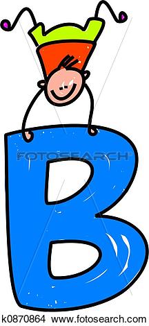 Drawing - letter B boy. Fotosearch - Search Clip Art Illustrations, Wall Posters,