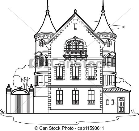 Drawing mansion - 19th century castle
