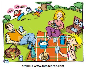 Drawing Of Family Picnic Sto0003 Search Clipart Illustration Fine