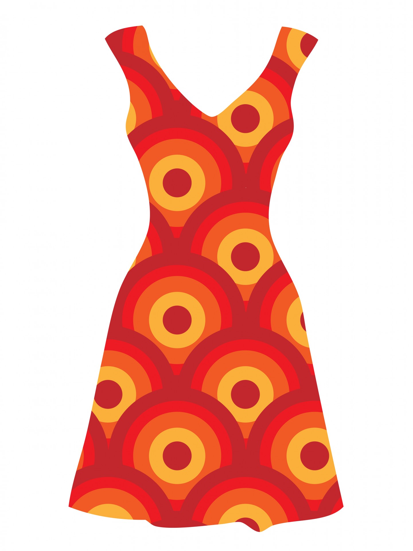 Vintage Orange Dress Clipart