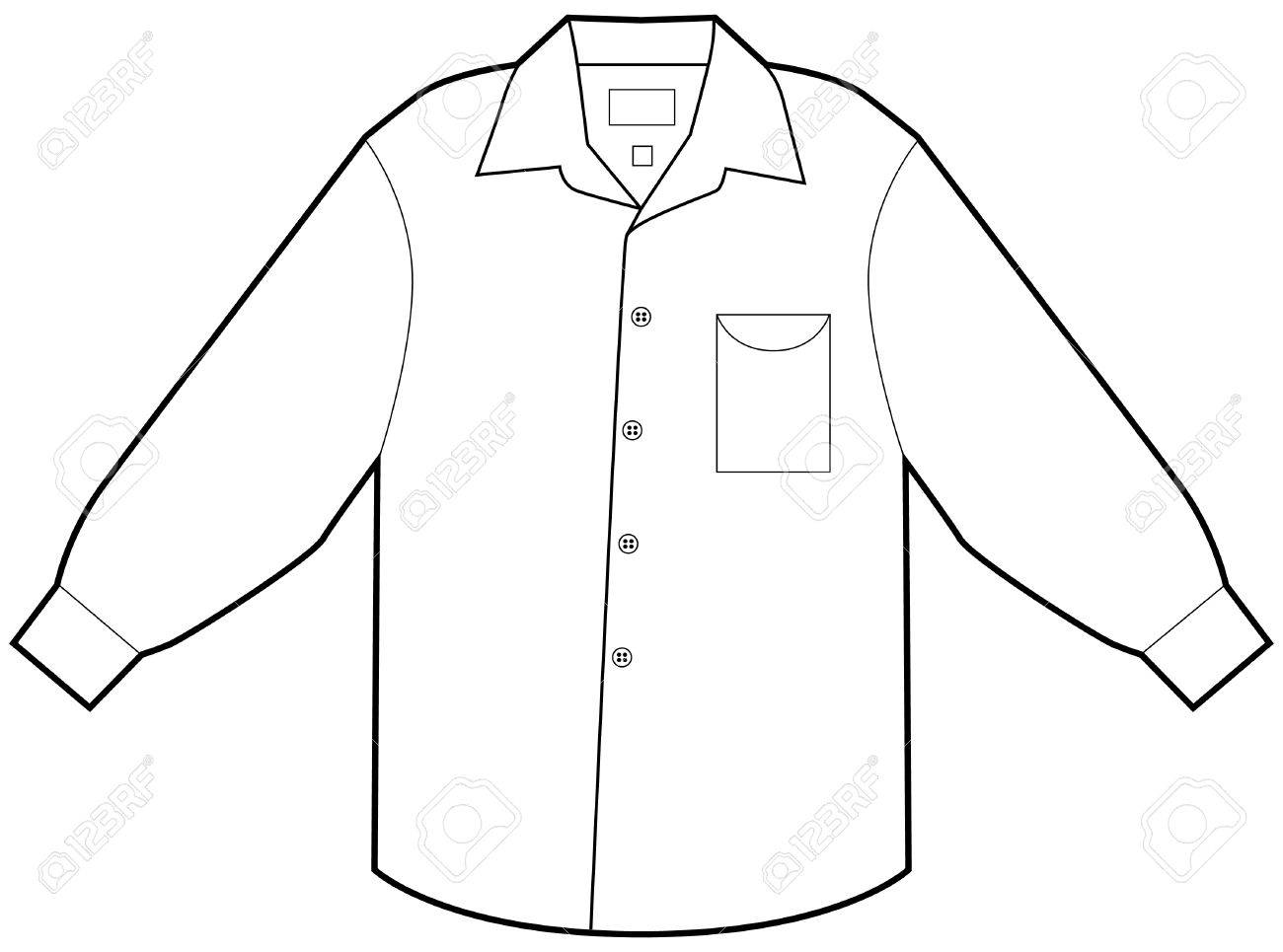 Business dress shirt isolated on a white background. Stock Vector - 6258145