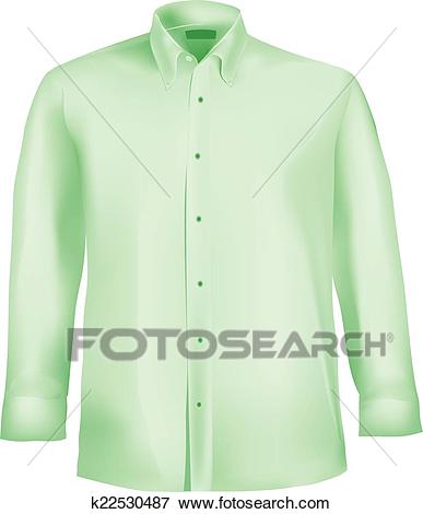 Clip Art - Dress shirt with collar and sleeves. Fotosearch - Search Clipart,  Illustration