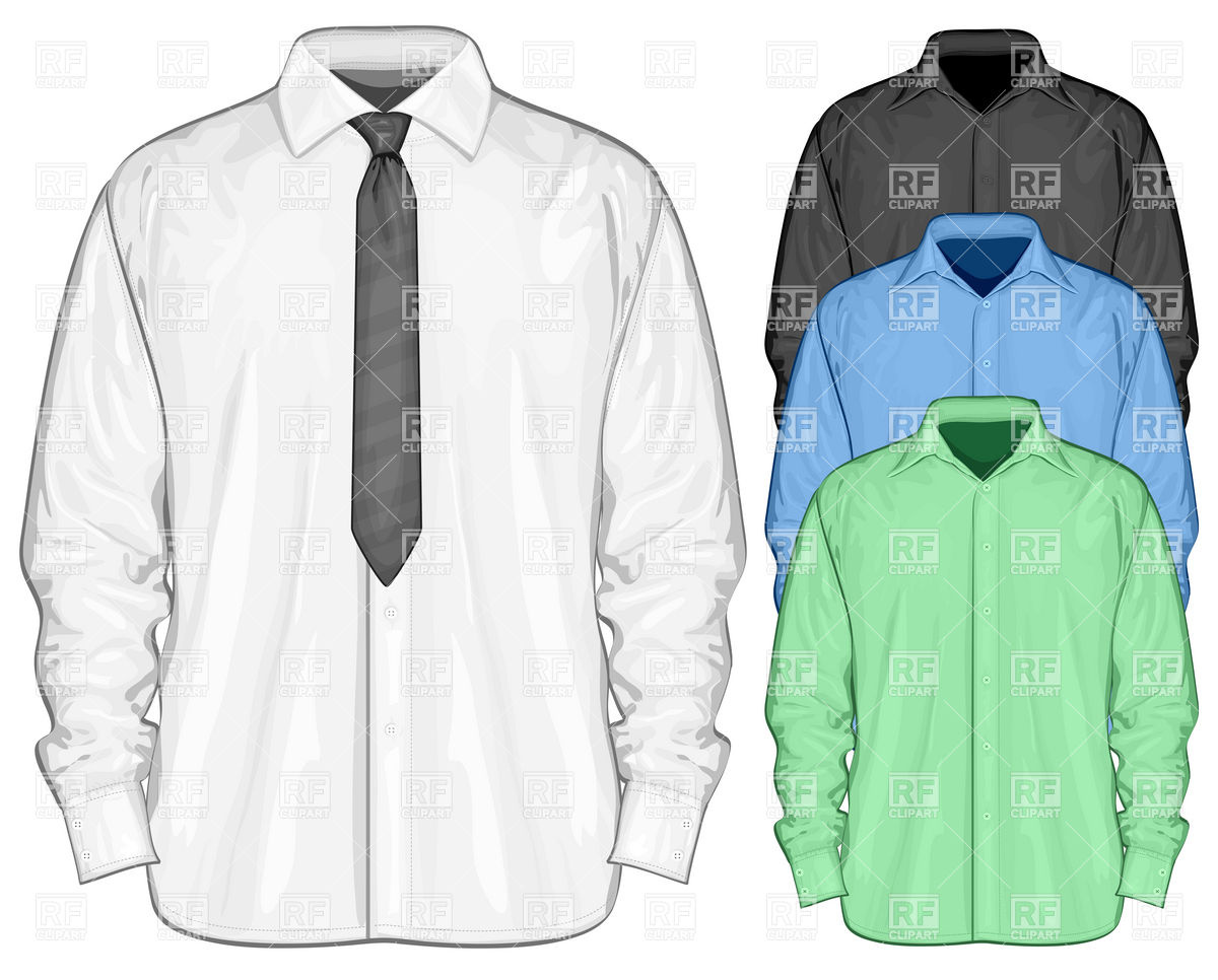 White dress shirt with necktie Royalty Free Vector Clip Art