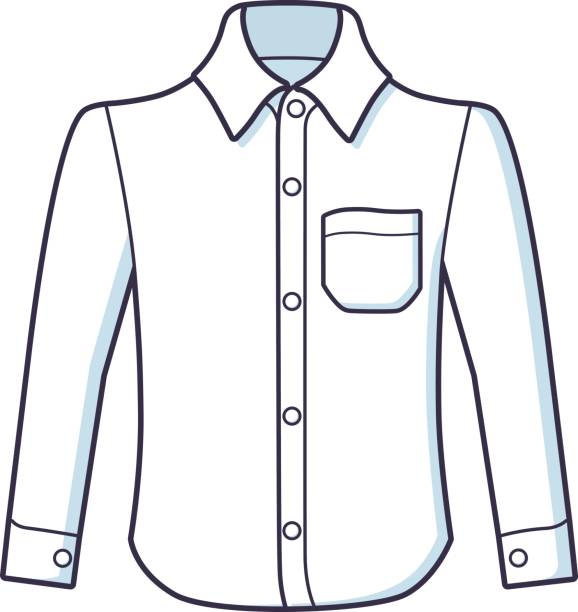 White long sleeve dress shirt vector. vector art illustration