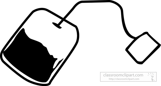 Drink And Beverage Clipart Tea Bag Bw Outline 10 Classroom Clipart