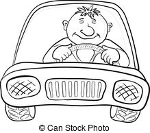 Abstract driver Clip Artby Guru3D6/151 Car and driver, contours - Cartoon,  car with a man driver,.