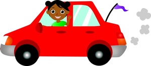 Driving Clipart Image Teenage Girl Driving Her Little Car With A Big