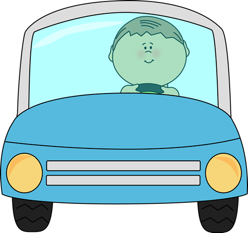 Kid Driving a Car - Driving Clipart