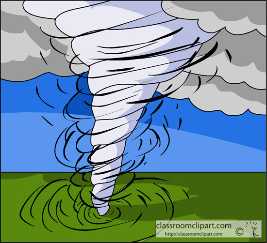 Driving in tornado clipart