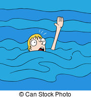 Drowning Man Stock Illustrati
