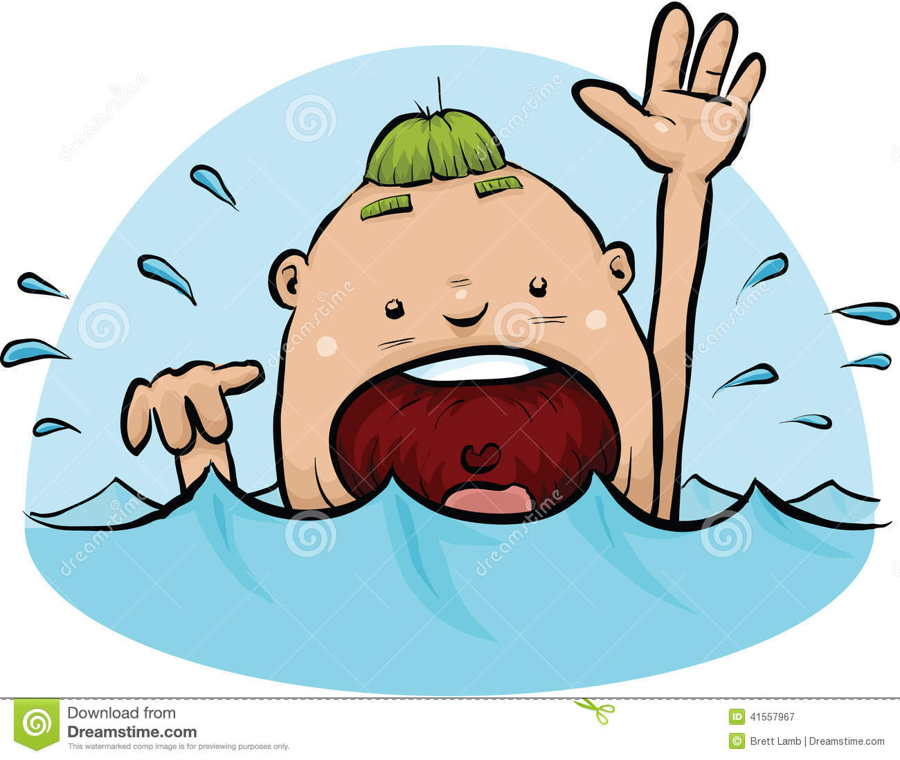 Drowning Man Stock Illustration Image 41557967