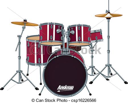 ... Drum Kit - Four piece drum kit Drum Kit Clip Art ...