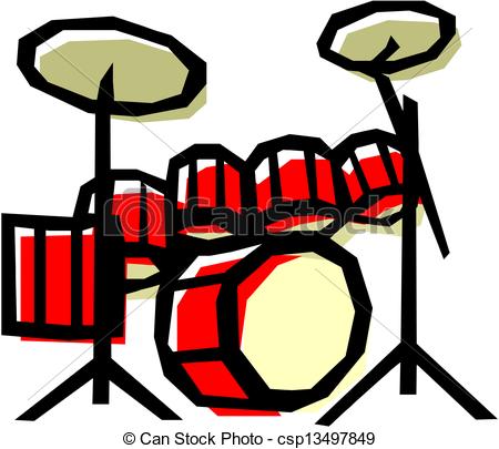 Drum Set Drawingby ... - Drum Set Clip Art