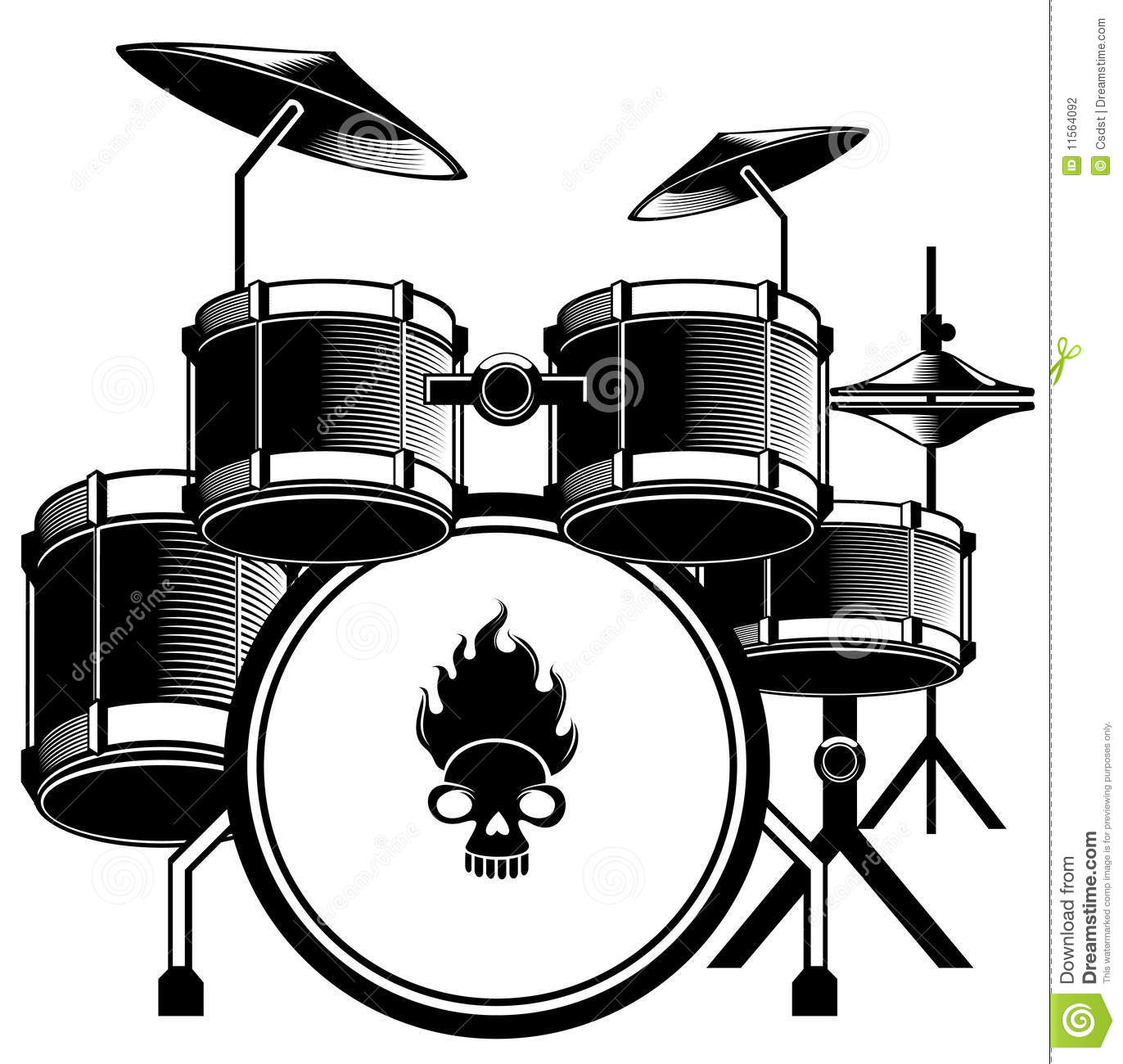 Large drum set wall decal by 
