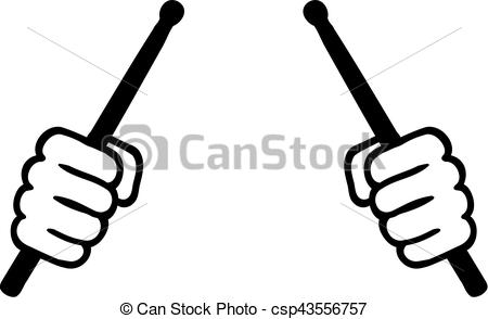 Two hands with drum sticks - csp43556757