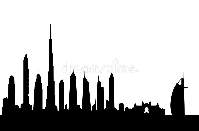 Download Dubai Skyline Silhouette Vector Stock Vector - Illustration of  historic, most: 8660535