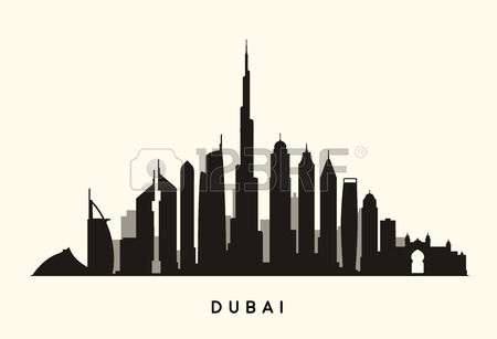 Vector graphics, flat city il - Dubai Clipart