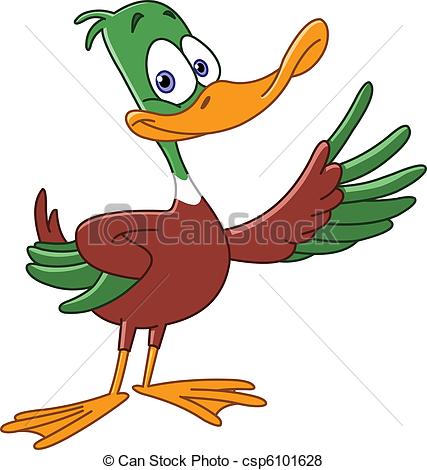 ... Duck - Cartoon duck presenting with his wing