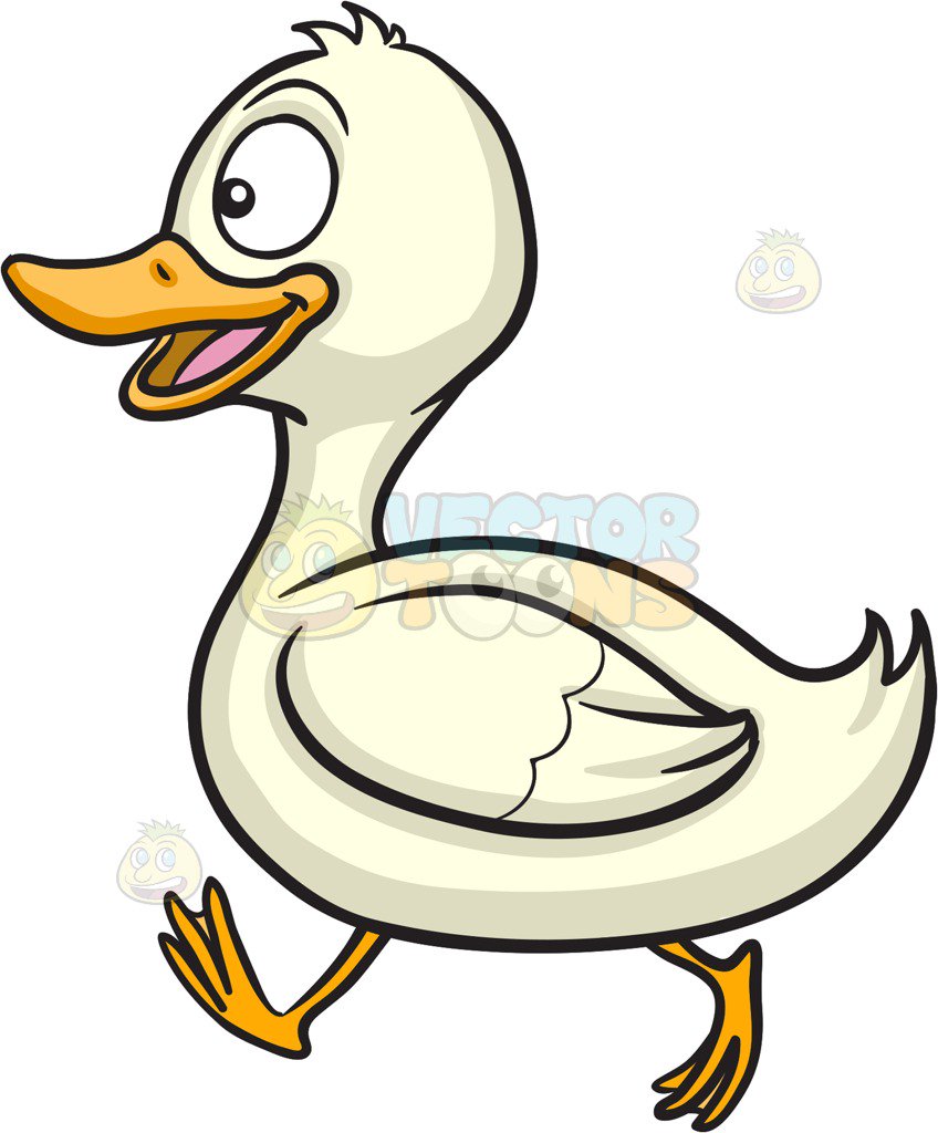A Happy Running Duck