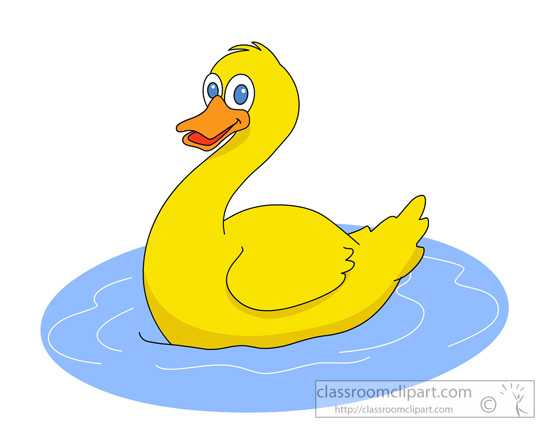 Duck Clipart Yellow Duck In Pond Water Classroom Clipart