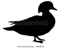 duck silhouette clip art | Silhouette Of Mandarin Duck Stock Vector 39948292 : Shutterstock