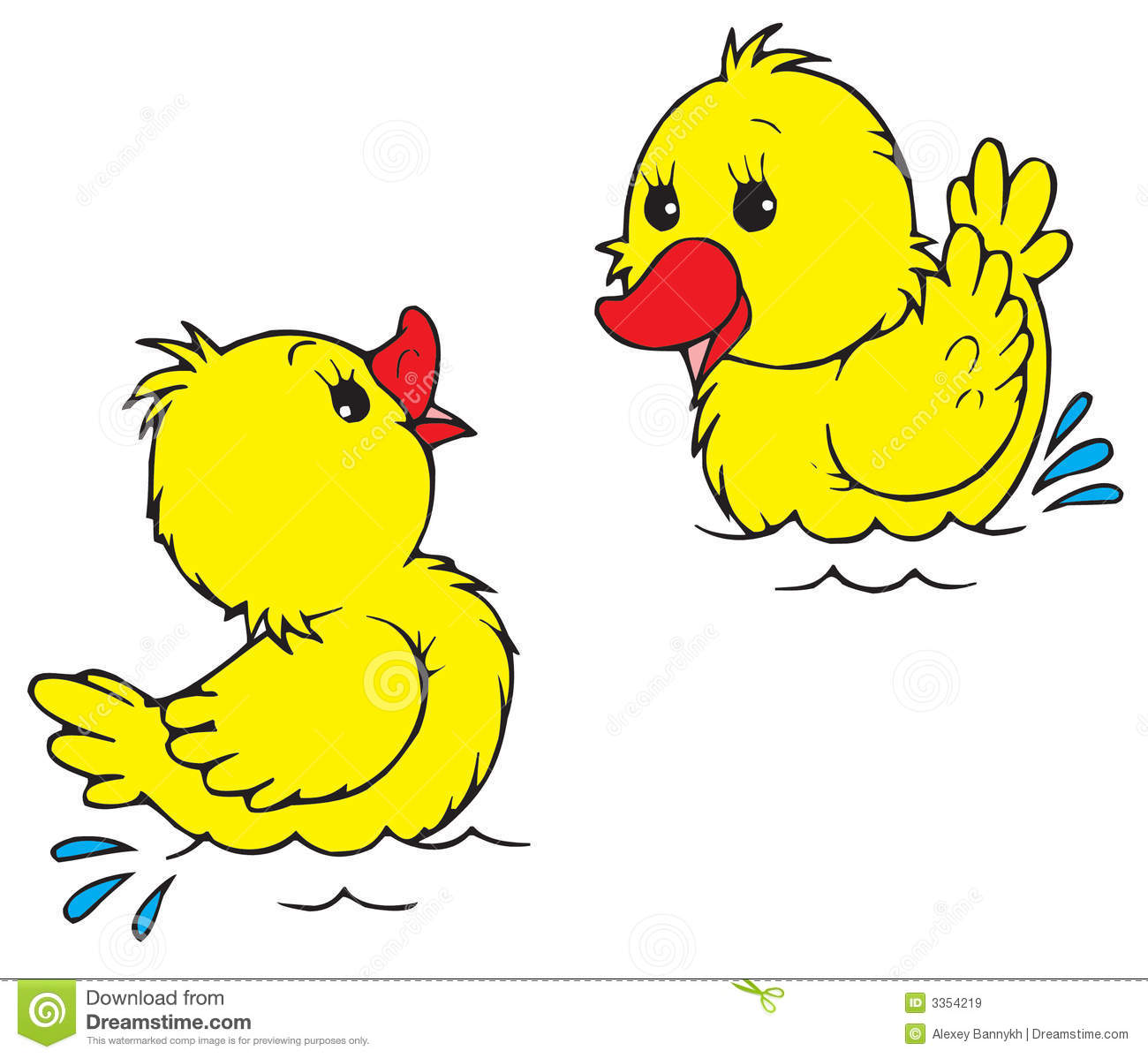 Ducklings (vector clip-art)