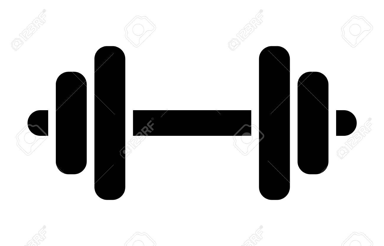 Dumbbell or dumbells weight training equipment flat vector icon for  exercise apps and websites Stock Vector