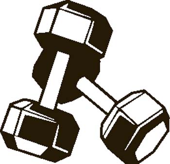 Dumbbell in hand icon vector 
