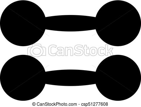 Old Style Dumbbells Vector Icon