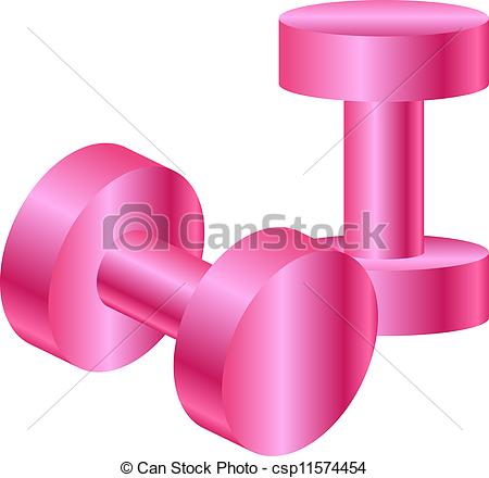 pink dumbbells - csp11574454