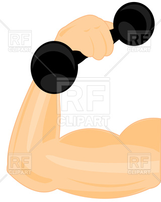 Strong hand of man with dumbb - Dumbbells Clipart